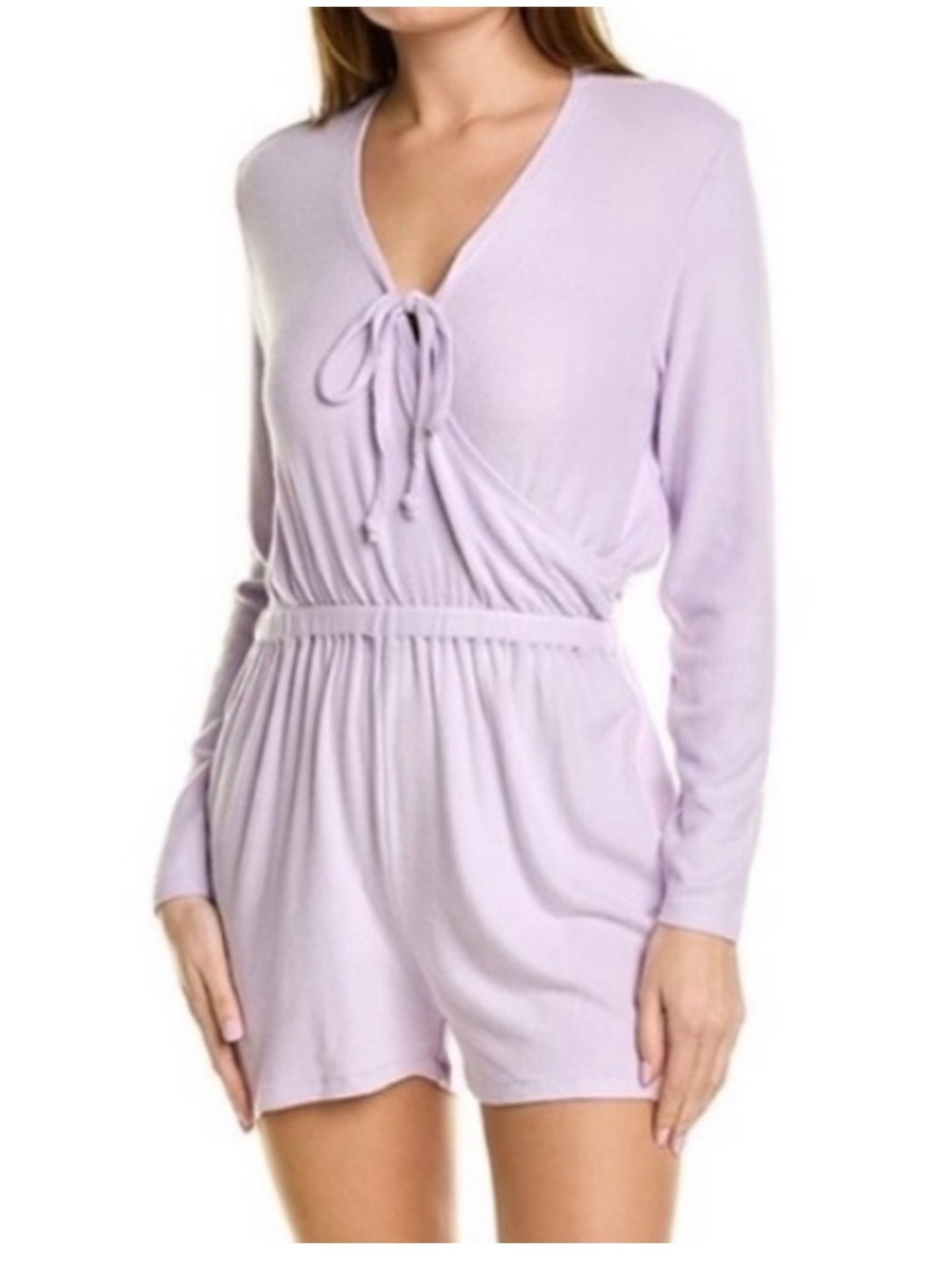 Roller Rabbit Ariella Wrap Long Sleeve Romper in Lilac Color